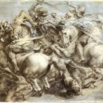 La bataille d'Anghiari - Copie d'une fresque du Palazzo della Signoria à Florence, réalisée en 1504-1505 et détruite vers 1560.