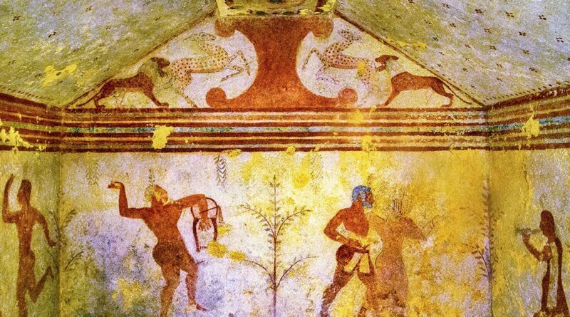 Tarquinia - Nécropole - Tome des Bacchants (Tomba dei Baccanti)