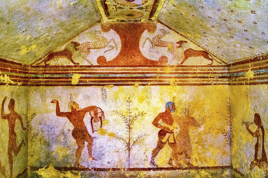 Tarquinia - Nécropole - Tome des Bacchants (Tomba dei Baccanti)