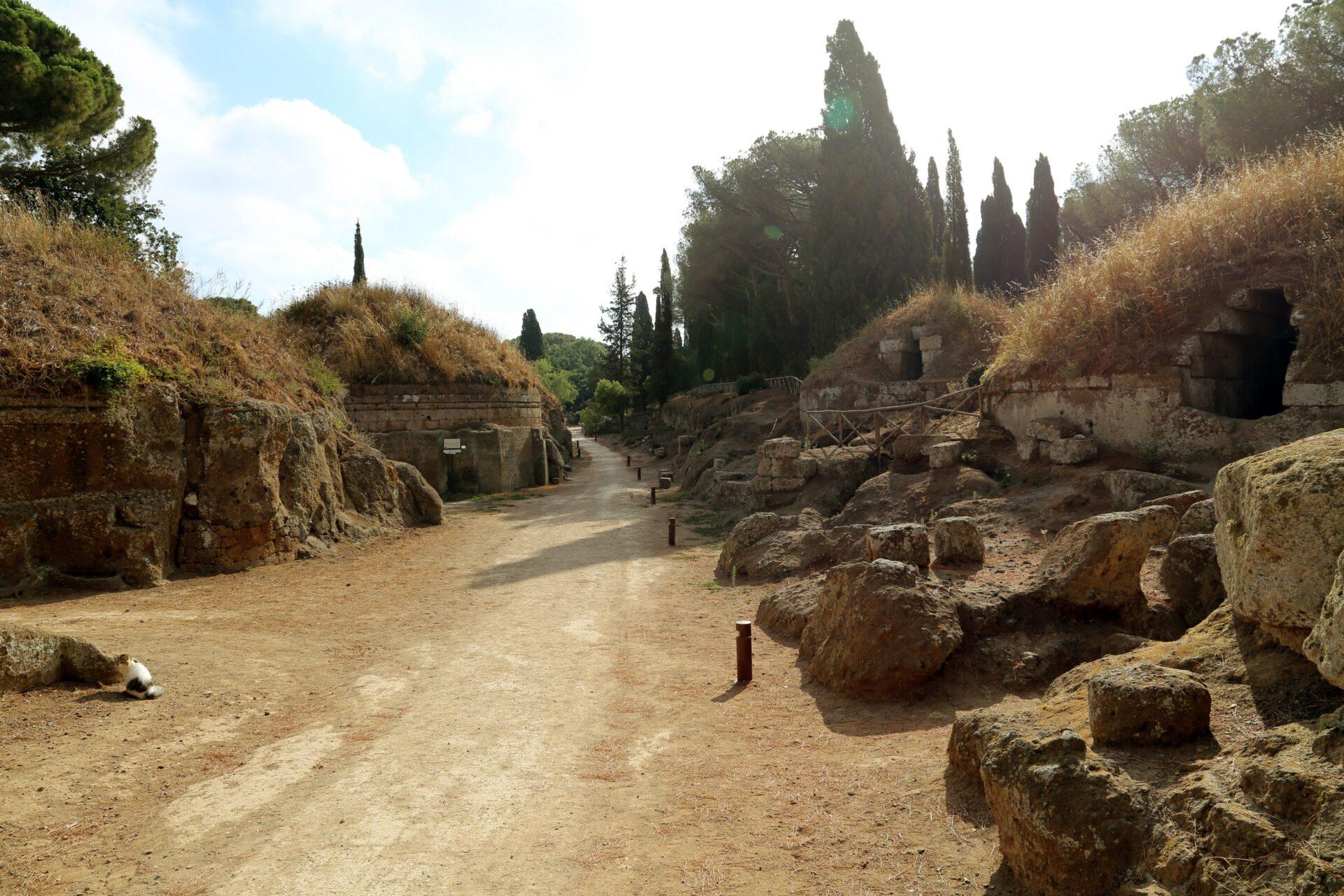 Cerveteri, necropoli della banditaccia, via sepolcrale principale
