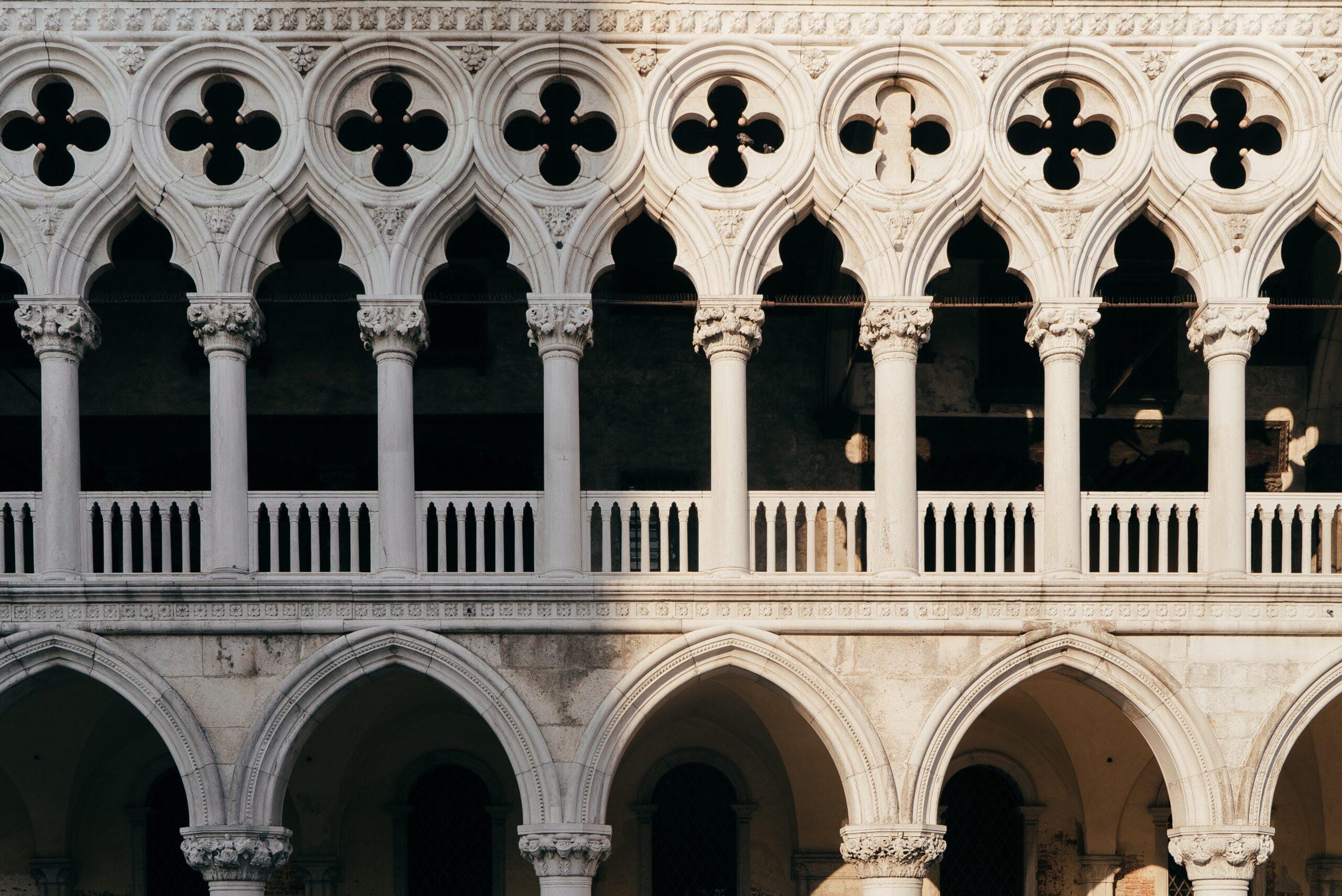 Détail architectural du Palais des Doges à Venise