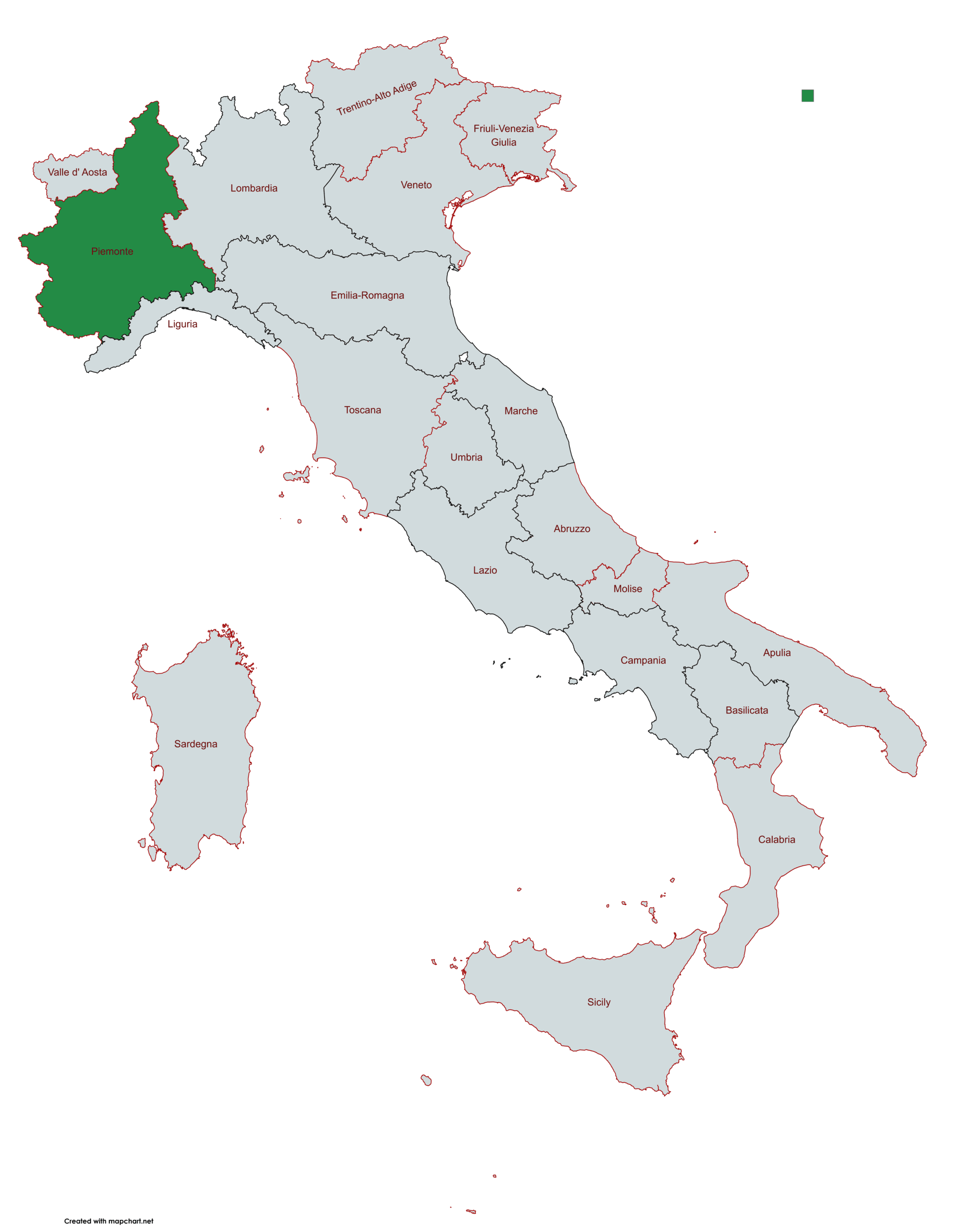 Italie, région Piémont