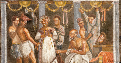 Musée archéologique de Naples - Mosaïque représentant les acteurs du talinum