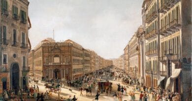 Naples - Vue de la via Toledo au XIX ième siècle (Peinture par Giacinto Gigante)