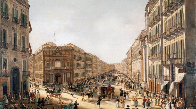Naples - Vue de la via Toledo au XIX ième siècle (Peinture par Giacinto Gigante)